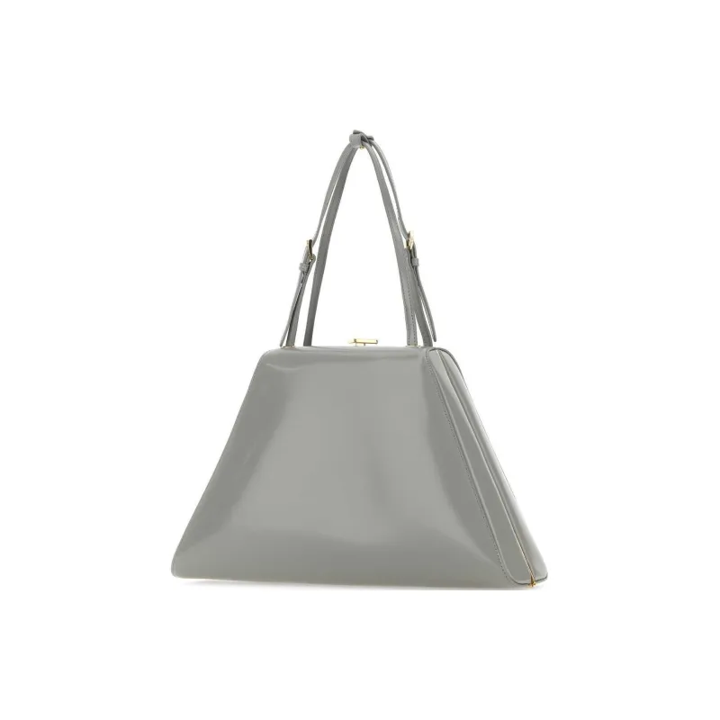 PRADA Leather Shoulder Bag Women's Light Gray-0