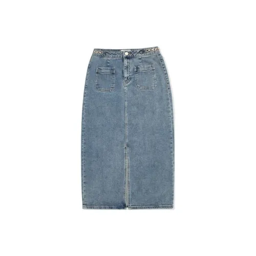 GUESS Denim Long Skirts Women's Denim Blue