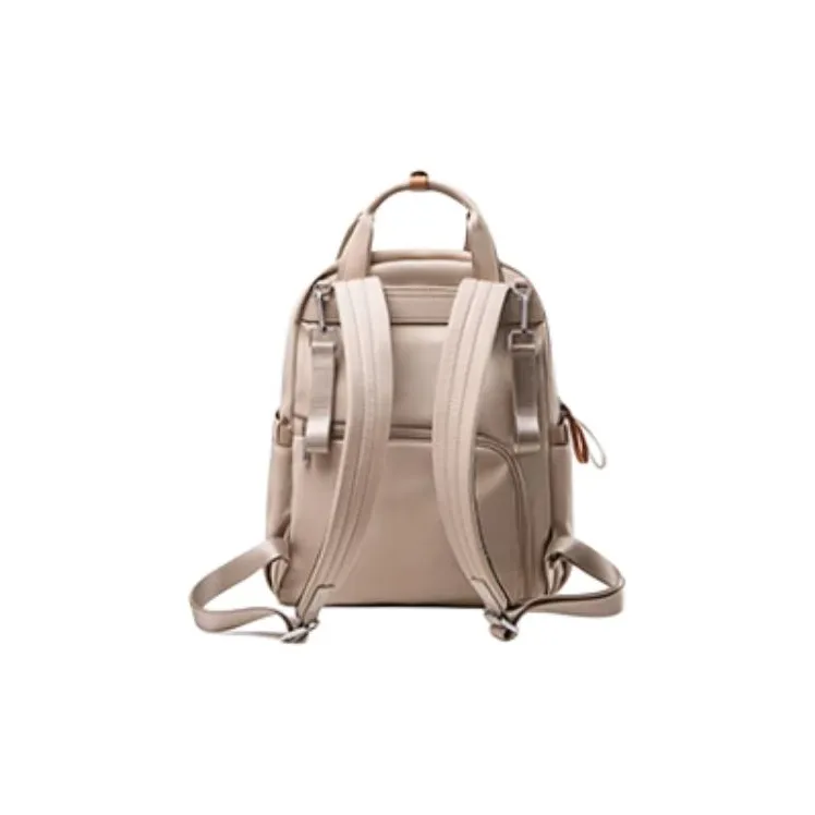 LEFF Nylon Fabric Baby And Mom Backpack Large Size Women's Milk Tea Apricot-3