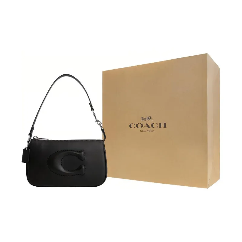 COACH Nolita Smooth Leather One Shoulder Handbags Small Size Women's Black-7