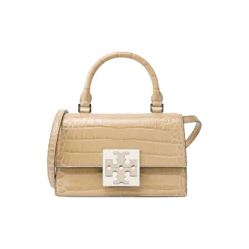 TORY BURCH Leather Shoulder Bag, Crossbody Bag, Handbag Mini Women's Taupe