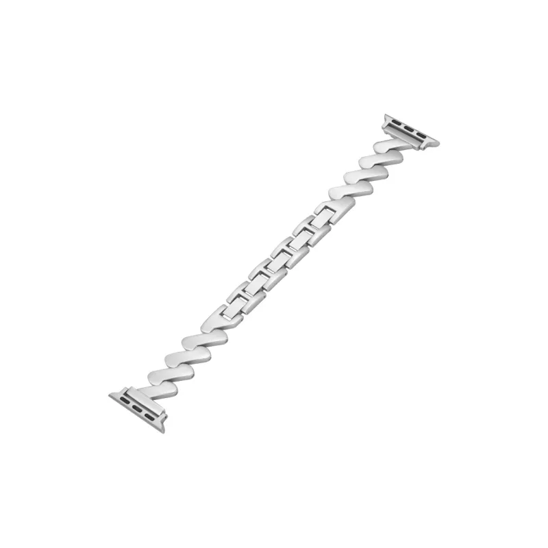 CHENSONG Watch Bands 41mm Unisex 12mm Wave Pattern Steel Band-2