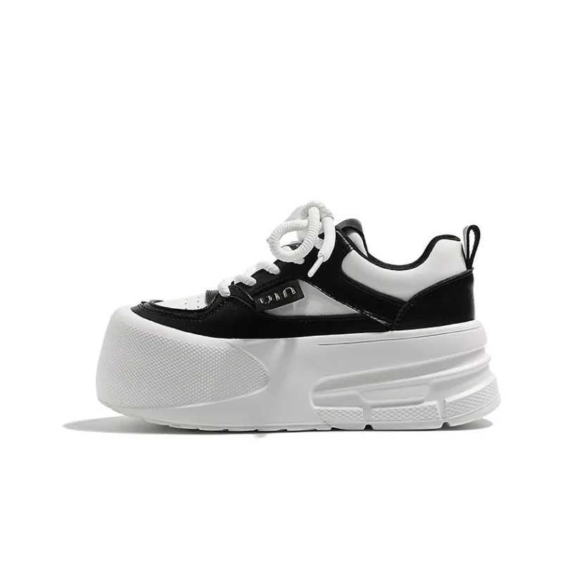 MIS. DANNY Slip Resistant Height Increasing Skateboard Shoes Women's Black-0