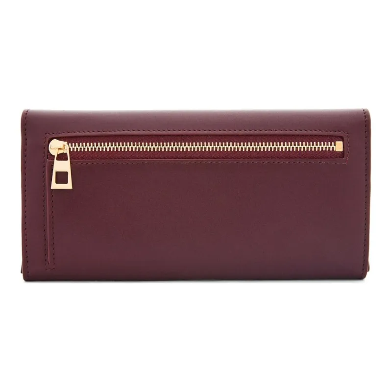 LOEWE Shiny Nappa Calfskin Wallet Women's Burgundy-1