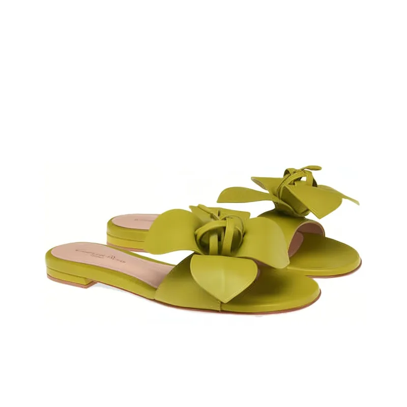 GIANVITO ROSSI Flavia Leaf-straps Slides-1