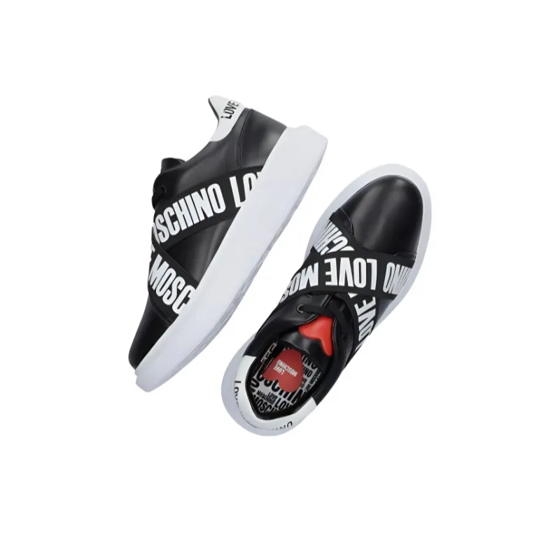 Love MOSCHINO Logo-print Elasticated Strap Sneakers-2