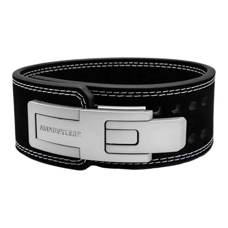 MANUEKLEAR Back Support Braces Protective Compression Black Cow Leather Unisex-0