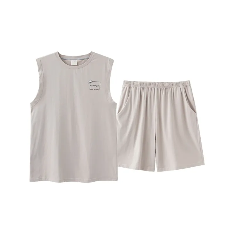 Qin Jing Pajama Set Men's Silver Gray-0