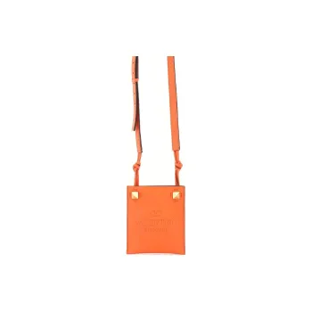 Valentino Leather Shoulder Bag Crossbody Bag Unisex Orange