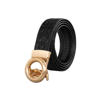 LUCKY LION Business Belt Casual Pants With Automatic Buckle Leather Belts Men's Width 3.5CM