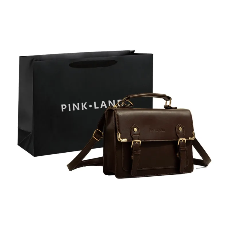 PINK·LAND PU Backpack One Shoulder Handbag Regular Women's Black/Light Brown/Coffee-10
