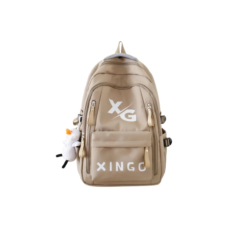 OUZIHUANG Nylon Backpack Regular Unisex Black/Khaki/White/Red-3