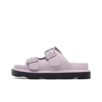 Dickies Rubber Sole Leather Patchwork Slide Slippers Women's Light Pink