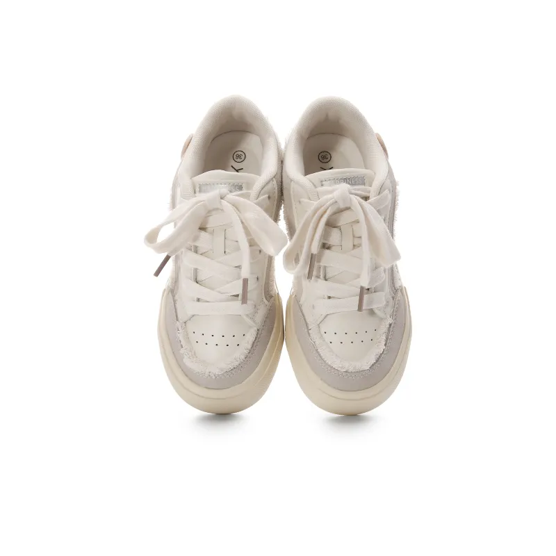 Lovely You Wear resistant And Lightweight Low Top Skateboard Shoes Women's Beige-2