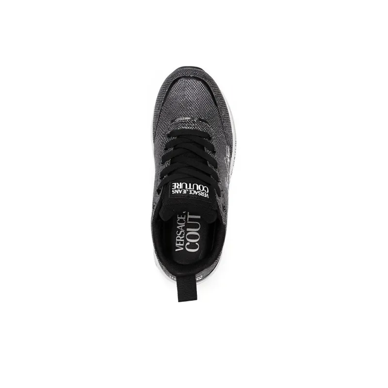 VERSACE JEANS Low Top Casual Shoes Women's Black White-3