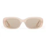 Light Milk Tea Frame with Yellow Lens