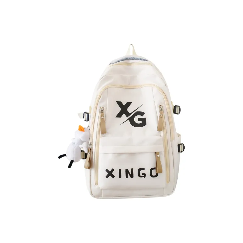 OUZIHUANG Nylon Backpack Regular Unisex Black/Khaki/White/Red-12