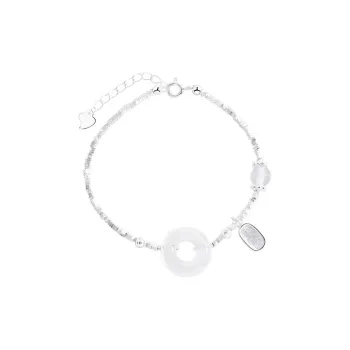 Artisan Lock Heart Jade Chalcedony Jade Bracelets Women's