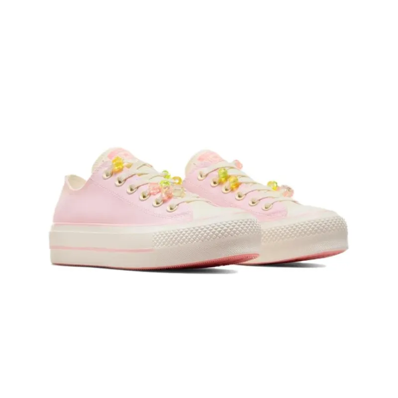 Converse All Star Lift Durable Breathable Low Top Canvas Shoes Women's Pink-2