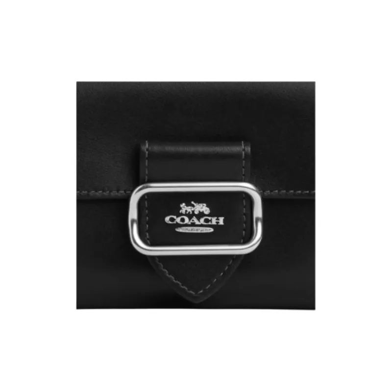 COACH Morgan Refined Calfskin Wallet Trumpets Women's Black-2