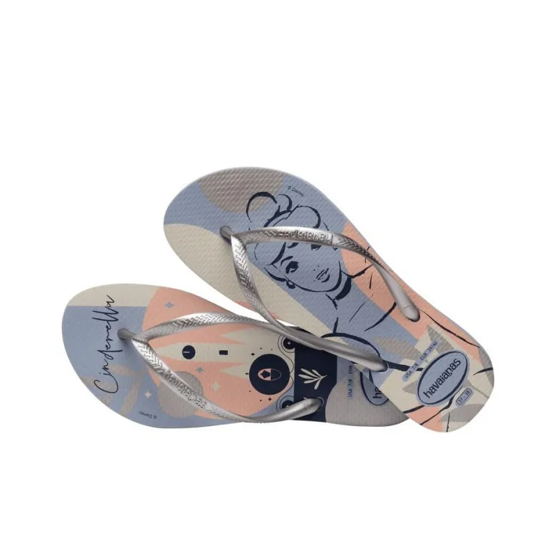 Havaianas Slim Princess Flip Flops Women's Silver Gray-2