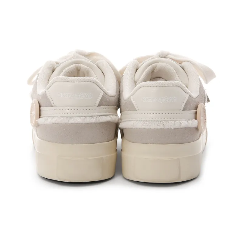 Lovely You Wear resistant And Lightweight Low Top Skateboard Shoes Women's Beige-3