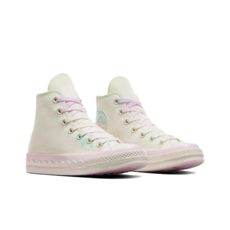 Converse 1970s High Top Canvas Shoes Unisex White Pink-2