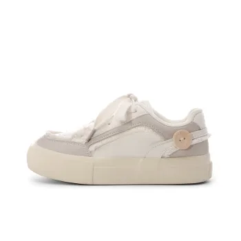 Lovely You Wear resistant And Lightweight Low Top Skateboard Shoes Women's Beige