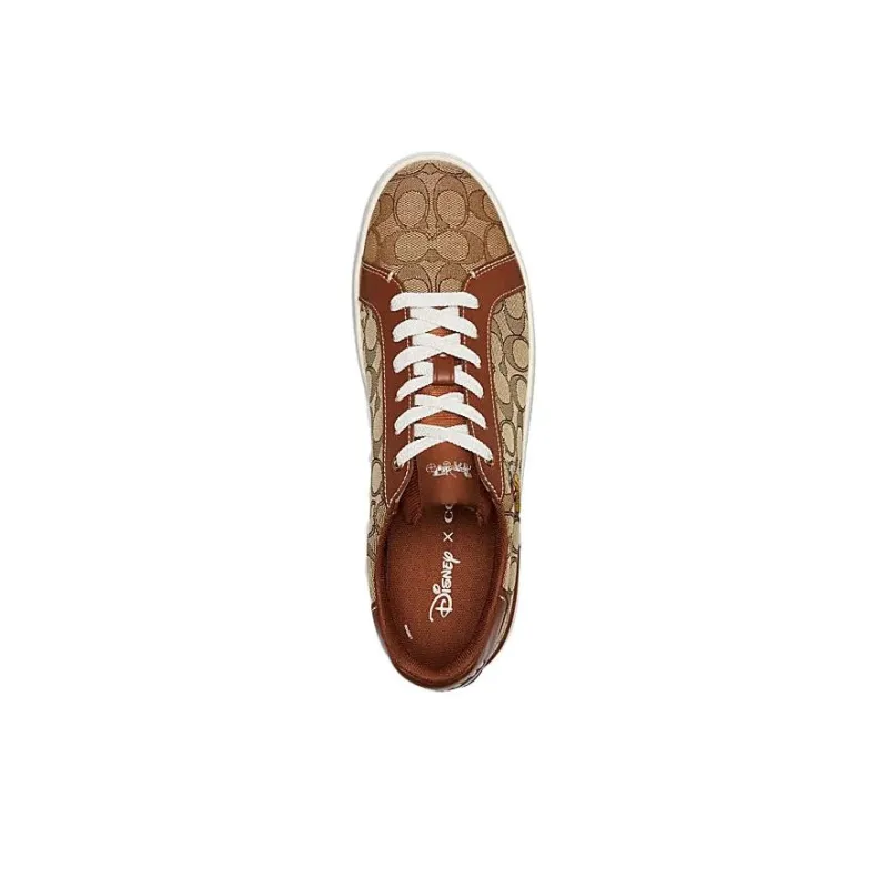 Disney x COACH Low Top Skateboard Shoes Men's Brown-3