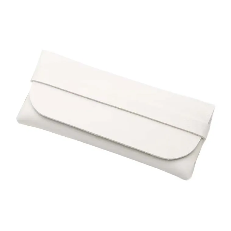 Boniu PVC Leather Eyeglass Pouch Trumpets Unisex Black White-0