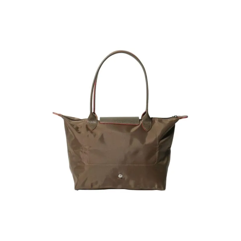LONGCHAMP Le Pliage Leather With Nylon Tote Bag, Shopping Bag, Shoulder Bag Women's Dark Umber-3