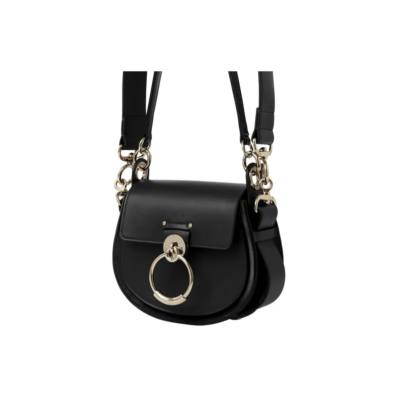 Chloe Calfskin Shoulder Bag Crossbody Bag Small Size Women's Black-4
