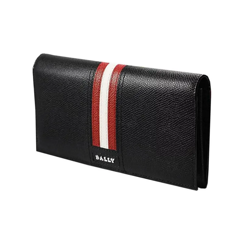 BALLY Textured Cow Leather Wallet Men's Black-4