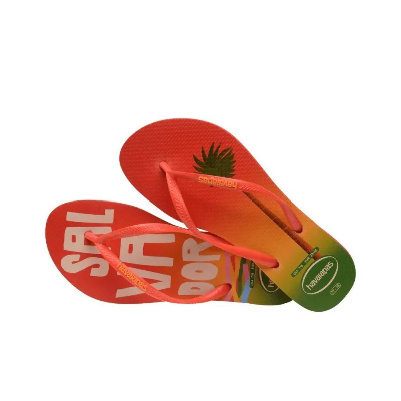 Havaianas Flip Flops Women's Orange Green-2