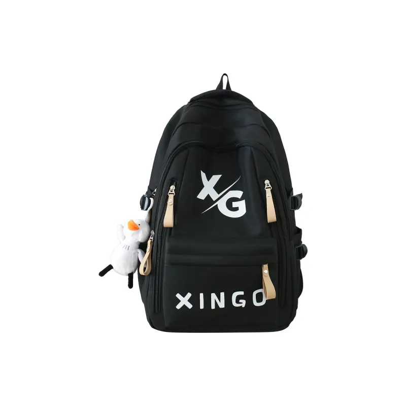 OUZIHUANG Nylon Backpack Regular Unisex Black/Khaki/White/Red-8