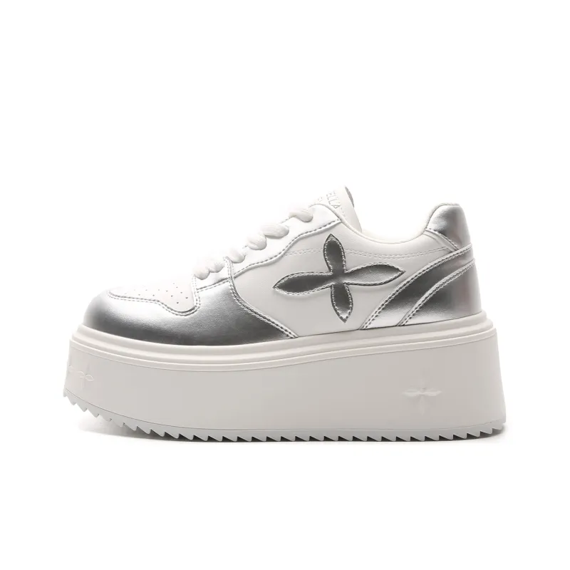 STELLA WEISZ Skateboard Shoes Women's Low Top White/Yellow Brown/Black-24