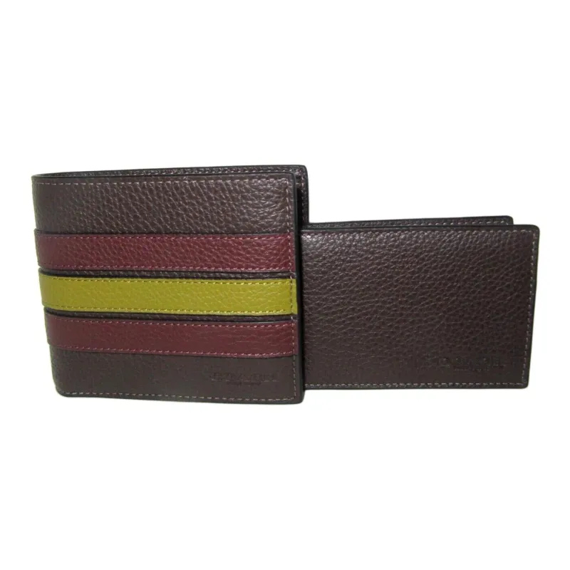 COACH 3 IN 1 Wallet Pebbled Leather Wallet Mini Women's Mahogany-4