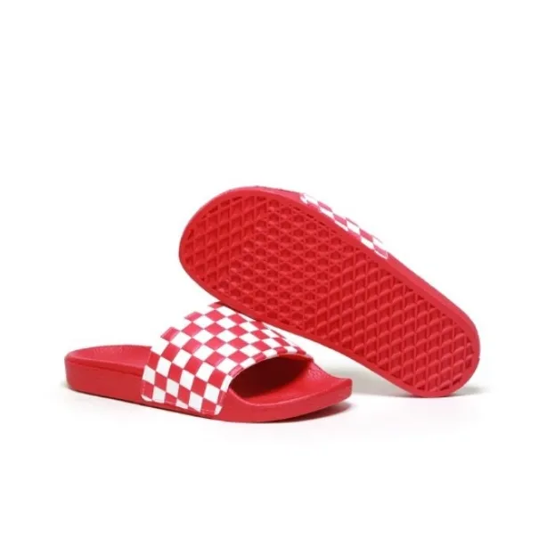Vans Slip-Resistant Abrasion-Resistant Slide Slippers Women's Red White-4