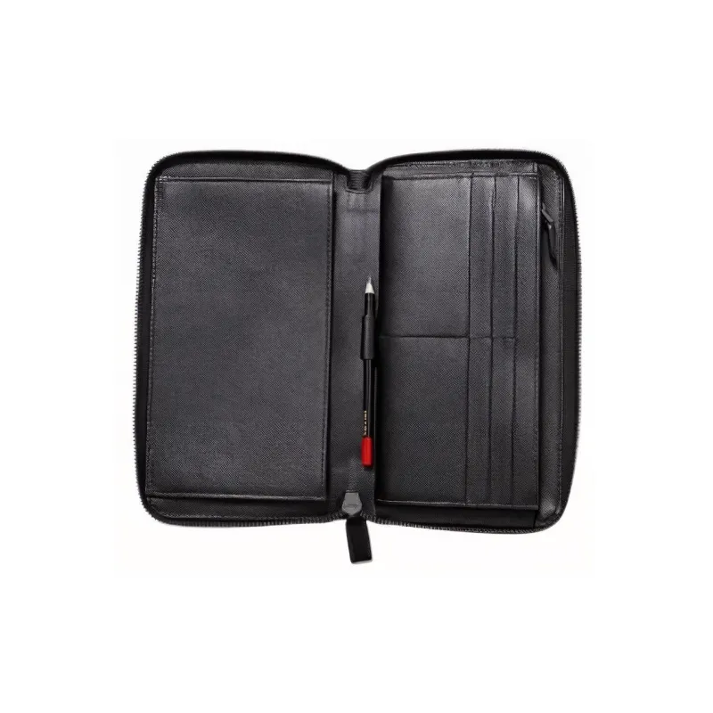 PRADA Cow Leather Money Clip Clutch Wallet Large Size Men's Black-3