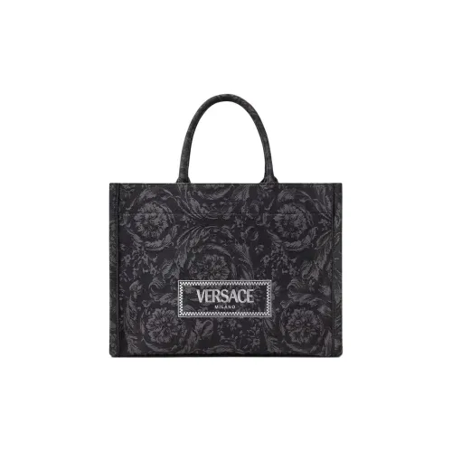 VERSACE Barocco Polyamide With Cotton Neoprene Bag, Shopping Bag, Handbag Regular Women's Black & Print