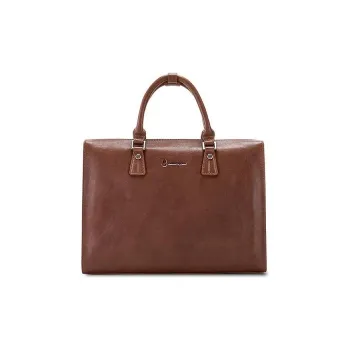 Hush Puppies Cow Leather Briefcase Medium Size Men's Coffee