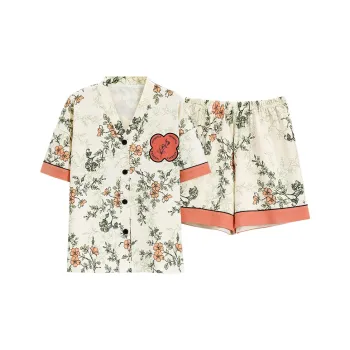 CAIHENGTONG Pajama Set Women's Apricot Orange