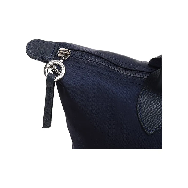 LONGCHAMP Le Pliage Cow Leather One Shoulder Handbags Medium Size Women's Navy-7