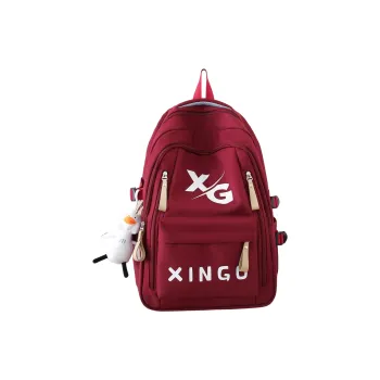 OUZIHUANG Nylon Backpack Regular Unisex Black/Khaki/White/Red