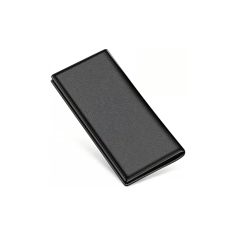 BISON DENIM Top Grain Cow Leather Clutch Card Holder Wallet Regular Men's Black-1