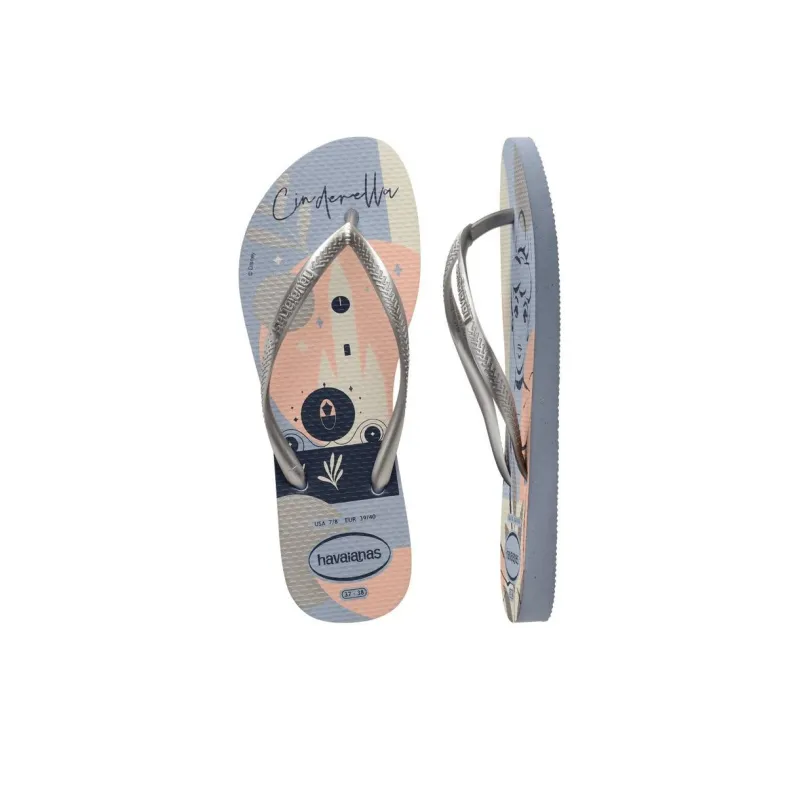 Havaianas Slim Princess Flip Flops Women's Silver Gray-4