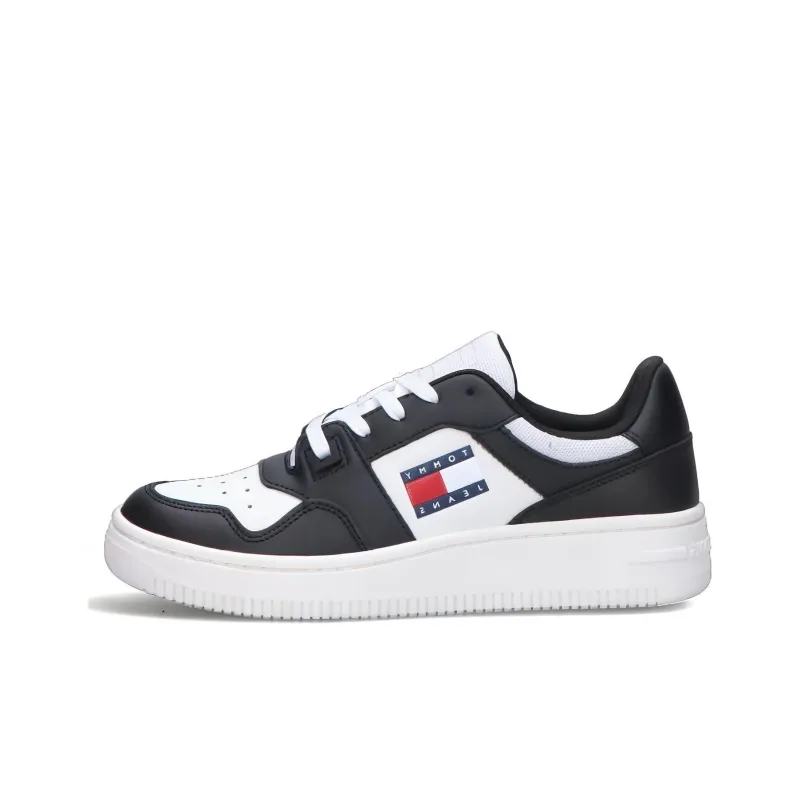 Tommy Hilfiger Low Top Skateboard Shoes Women's Black White-0