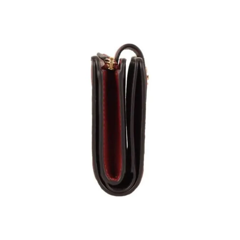 COACH Corner Zip Leather Coin Purse Wallet Medium Size Women's Red-4