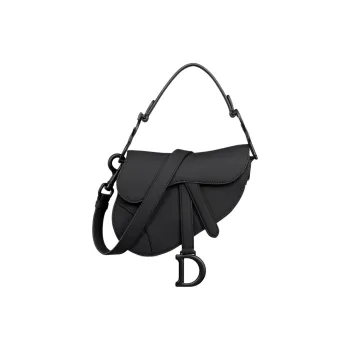 DIOR Ultra Matte Calfskin Saddle Bags One Shoulder Handbags Mini Women's Black