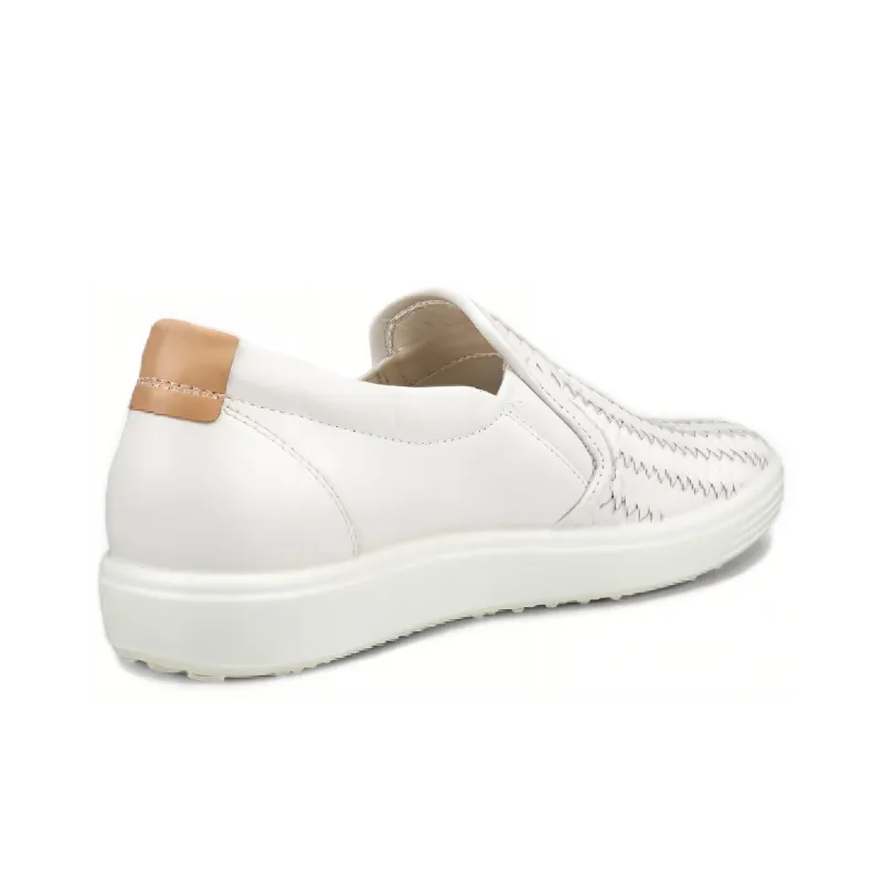 Ecco Soft 7 Slip Resistant Shock Absorbers Low Top Casual Single Shoes Women's White-2